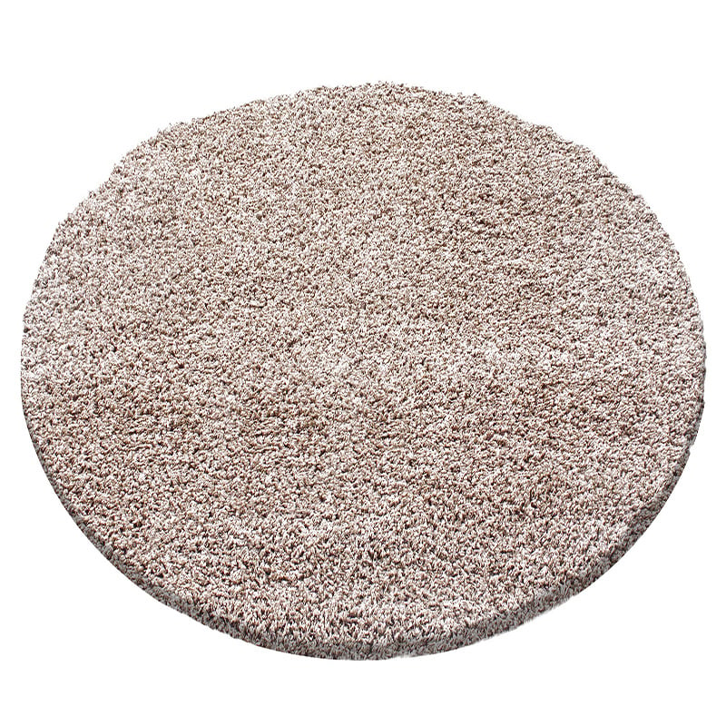 Round high-pile floor rug - Sade Beige
