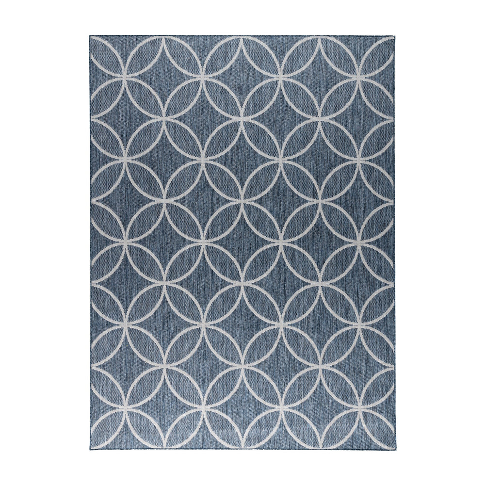 Geometric Outdoor Rug – Faro Ripple Blue