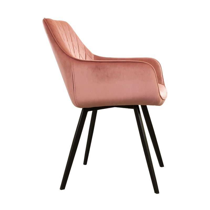 Velvet dining chair - Karl Pink