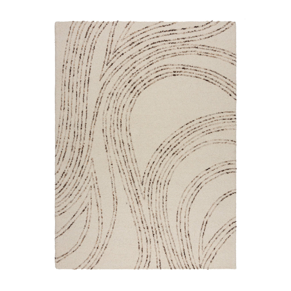 Abstract floor rug - Maceo Swirl Cream/Brown