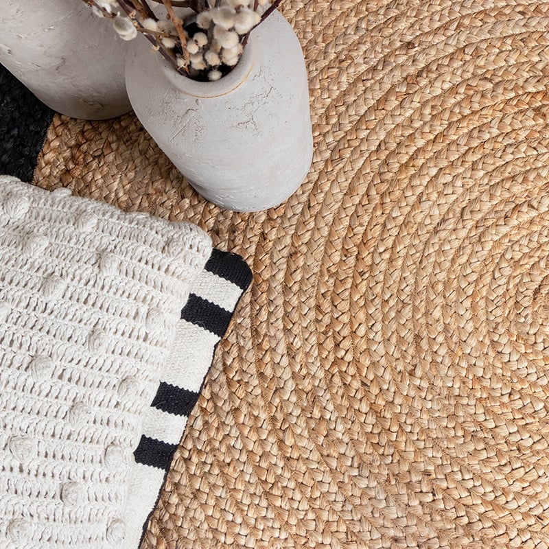 Jute Rug - Fair Round Natural/Black