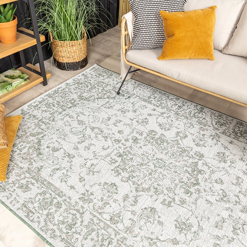 Vintage Outdoor Rug - Victoria Oriental Green