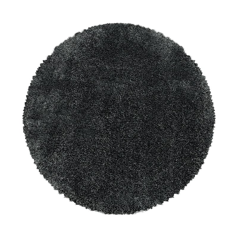 Round high-pile floor rug - Fuzzy Dark Grey