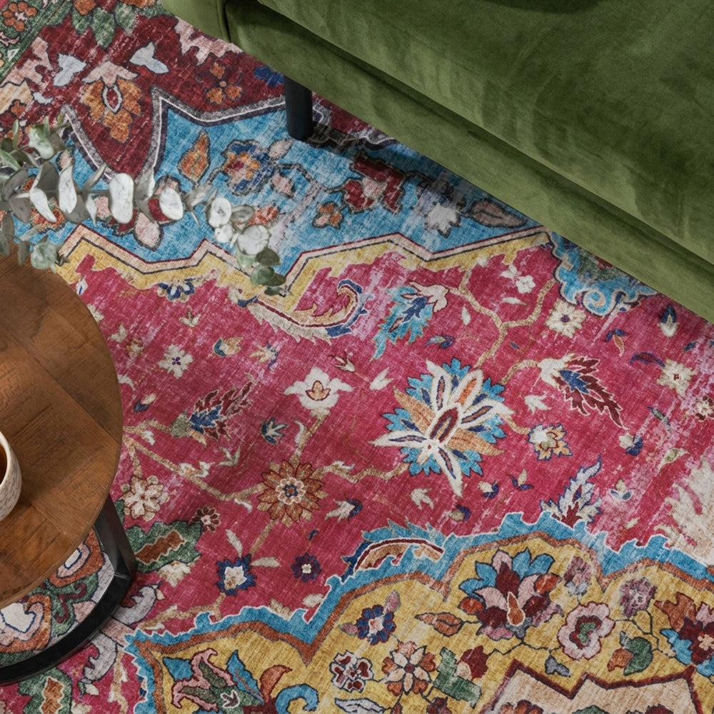 Round oriental rug - Leyla Medallion Multicolor