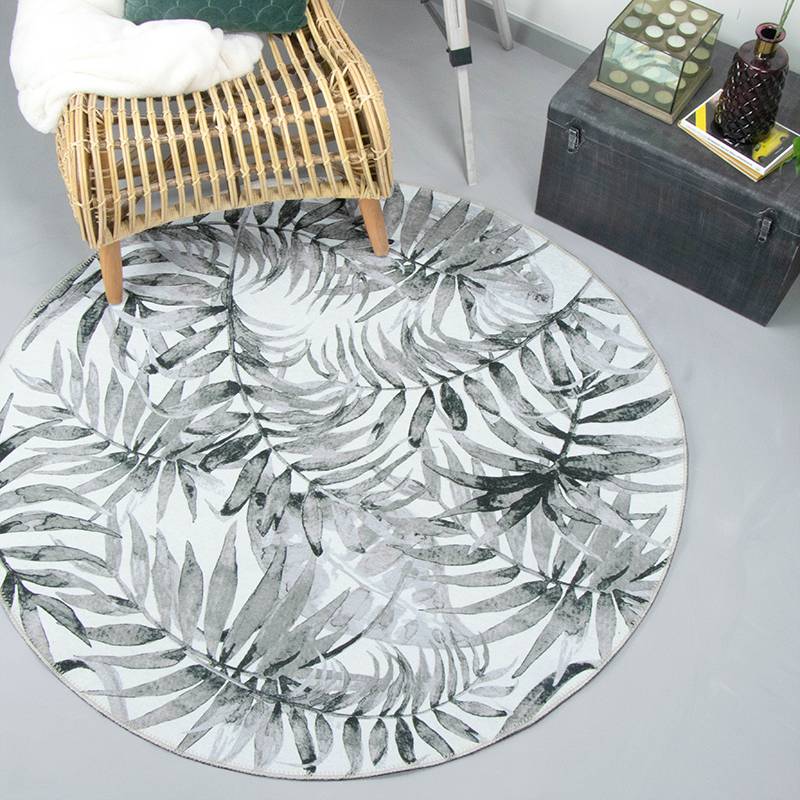 Round Rug - Palmier Leaves Grey