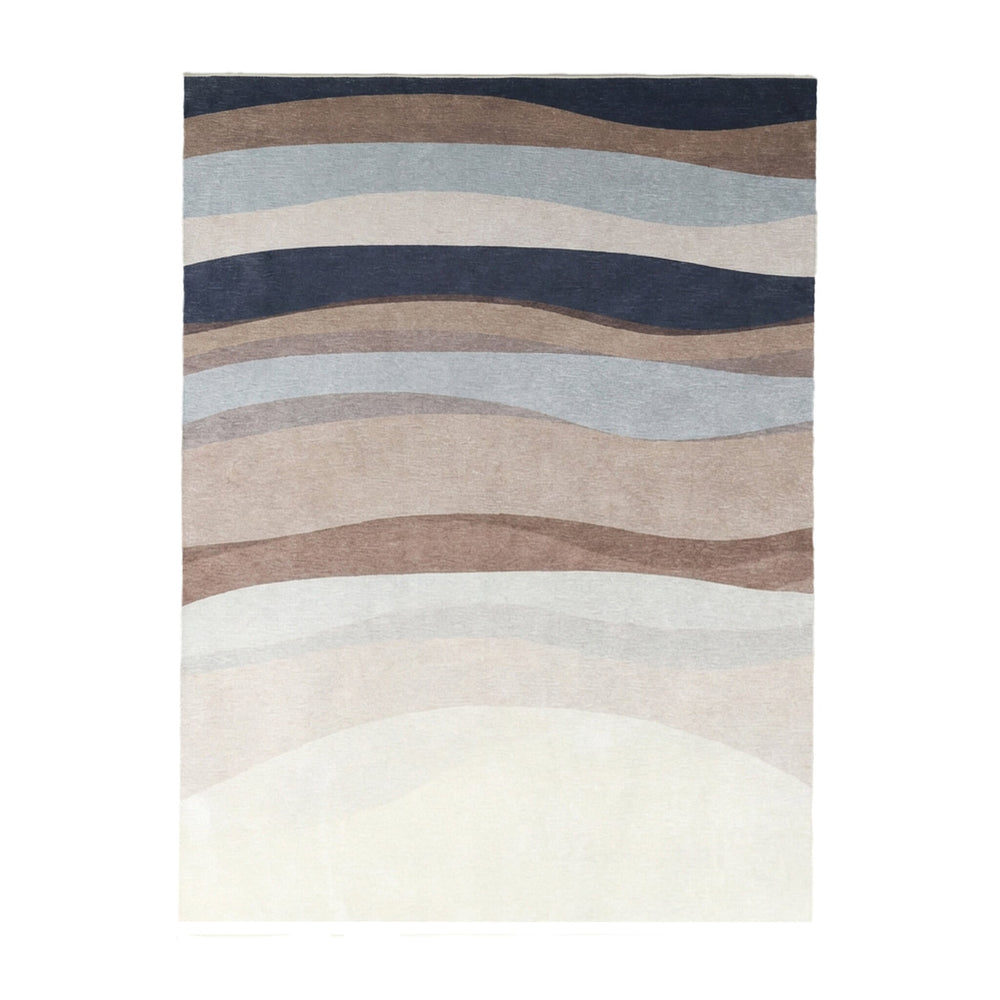 Geometric Rug – Swing Waves Blue/Brown