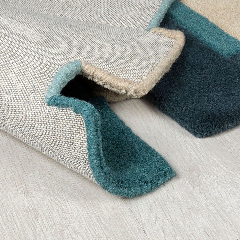 Abstract Floor Rug - Stracto Collage Petrol