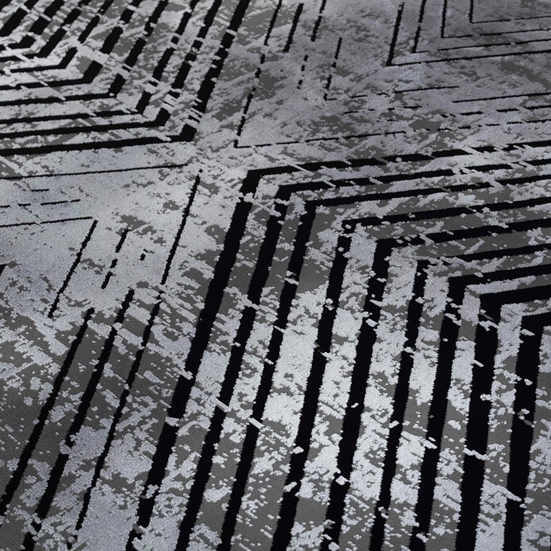 Abstract floor rug - Elitha Geo Anthracite