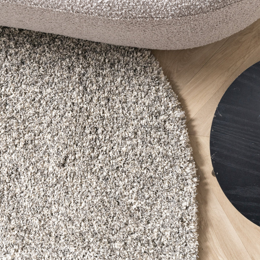 Round shaggy rug - Yves Light Grey