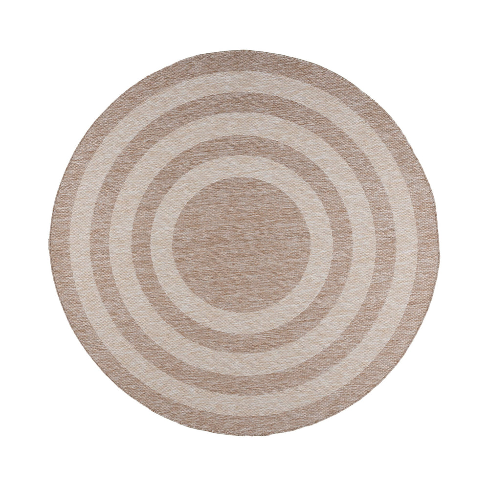 Round Outdoor Rug – Sierra Frame Beige/Cream