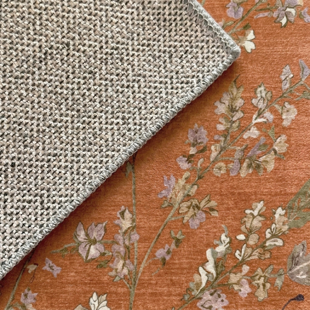 Washable rug - Misty Floral Terracotta