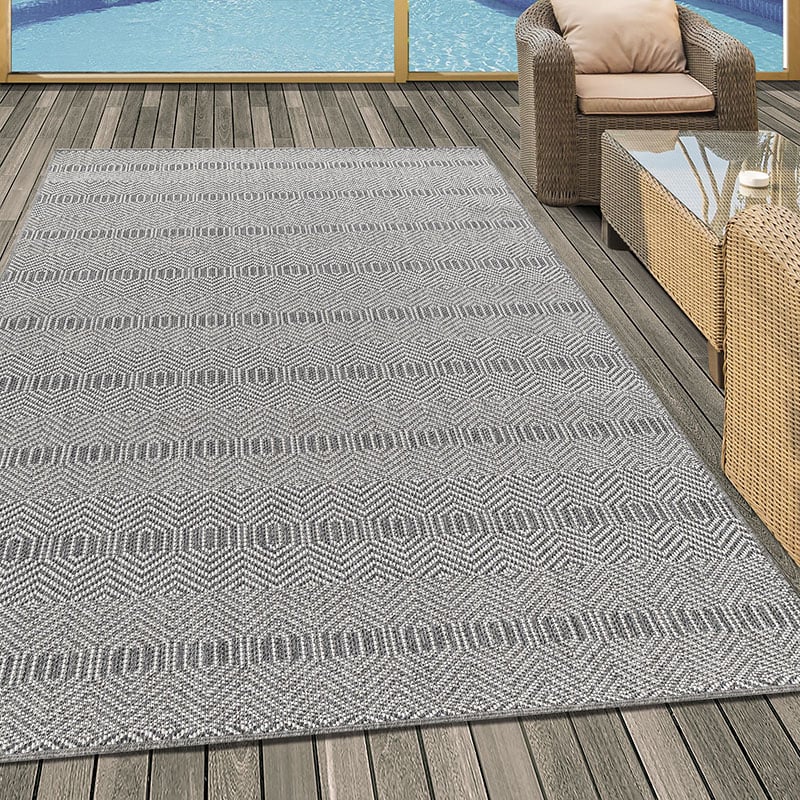 Jute Balcony Rug - Aruba Melange Grey