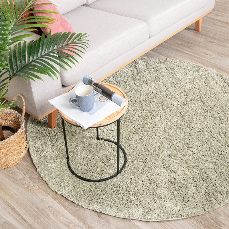 Round High Pile Rug - Lofty Mint