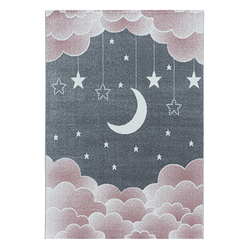 Children's floor rug - Fleurtje Moon Pink