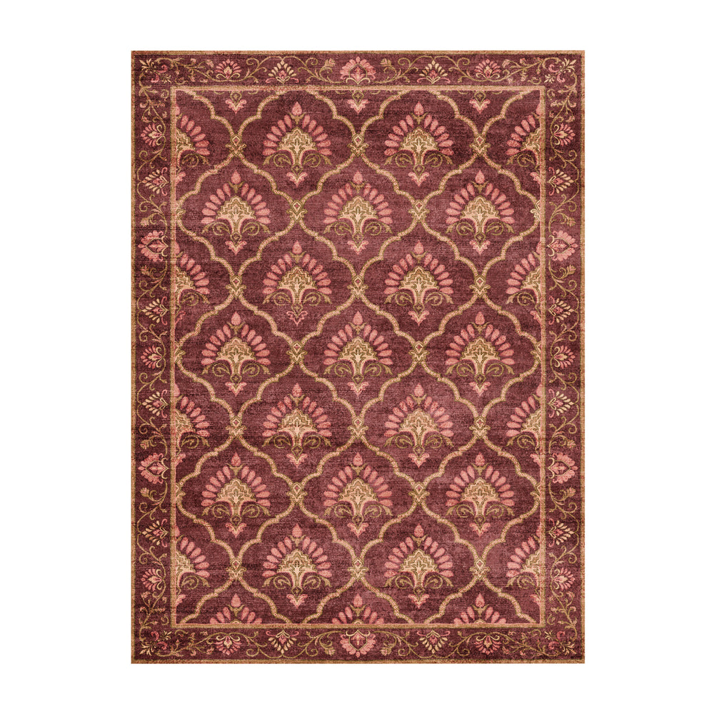 Vintage rug - Sage Grid Red