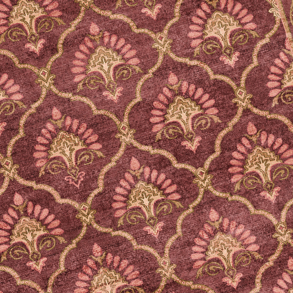 Vintage rug - Sage Grid Red