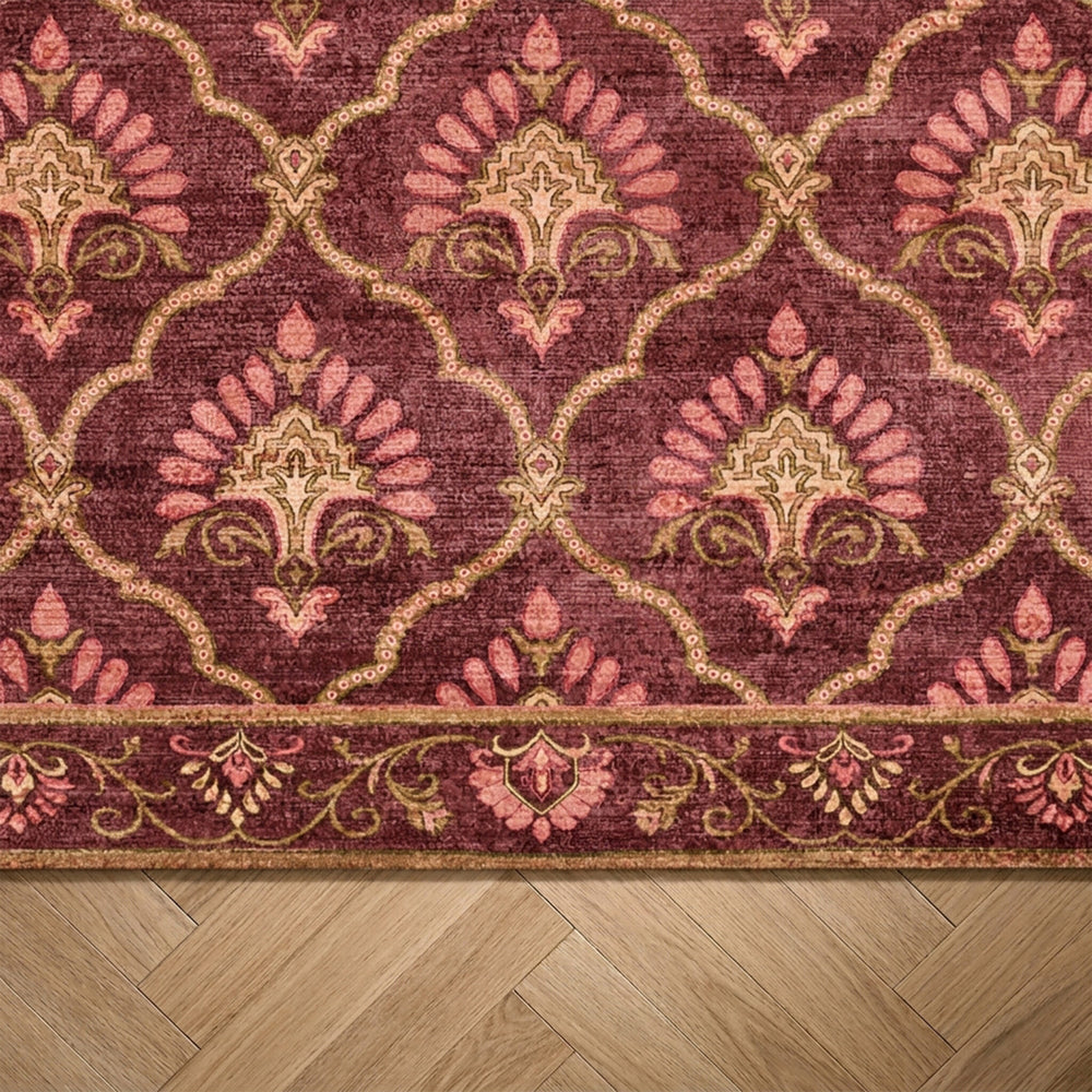 Vintage rug - Sage Grid Red
