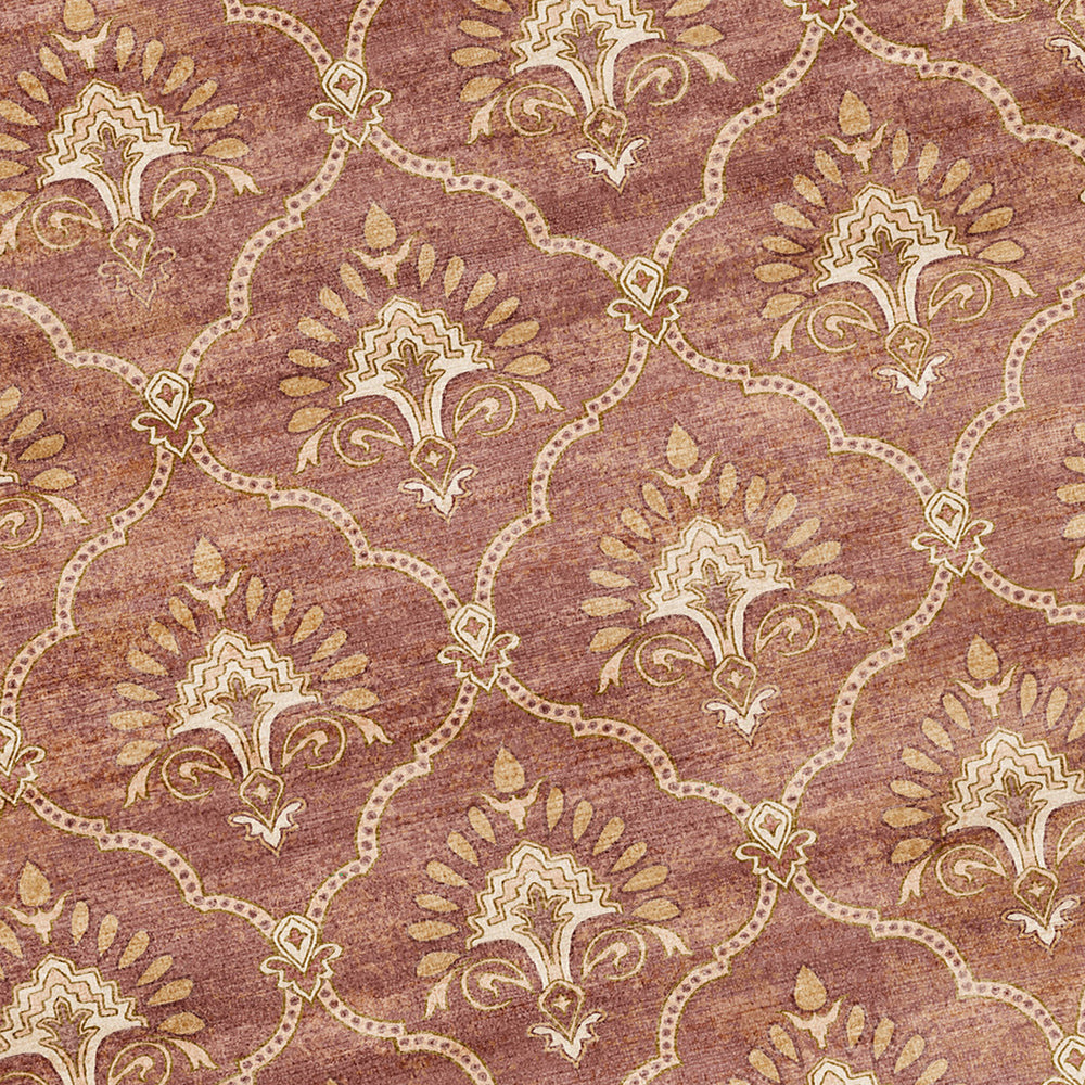 Vintage rug - Sage Grid Terracotta
