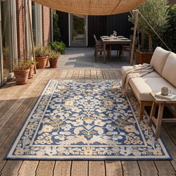 Indoor & outdoor rug - Bloom Oriental Blue