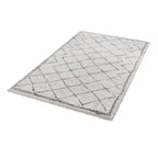 High-pile floor rug - Hamar Diamond Cream/Grey