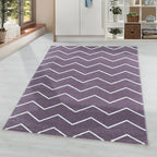 Low-pile floor rug - Smoothly Weave Purple/White