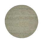 Round Wool Rug - Feline Olive Green/Blended