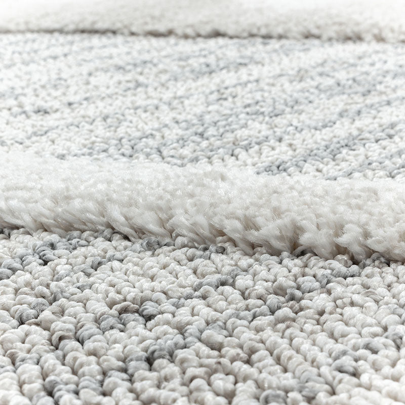 Round Scandinavian floor rug - Pitea Diamond Grey