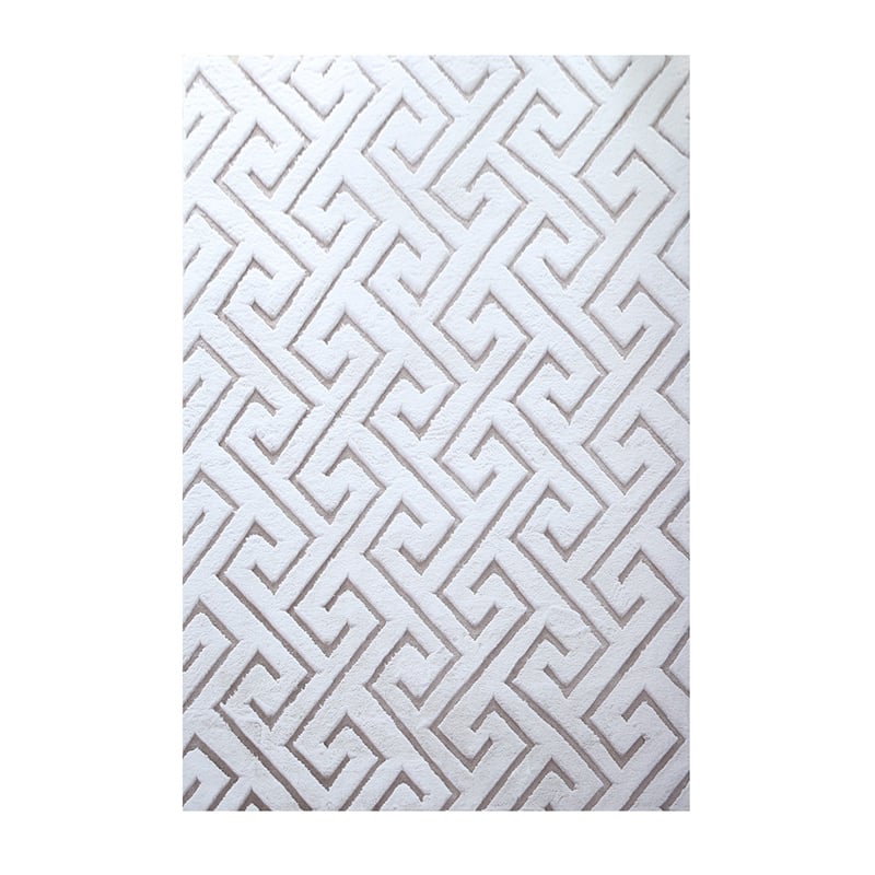 Soft geometric floor rug - Vellion Maze White/Beige