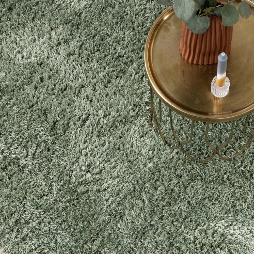 Oval Shaggy Rug - Blaze Green