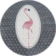 Round Children's Floor Rug - Amber Flamingo Pink