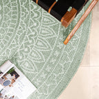 Round Outdoor Rug - Summer Azteca Green