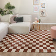 Retro Rug - Gambit Brown/White