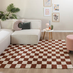 Retro Rug - Gambit Brown/White