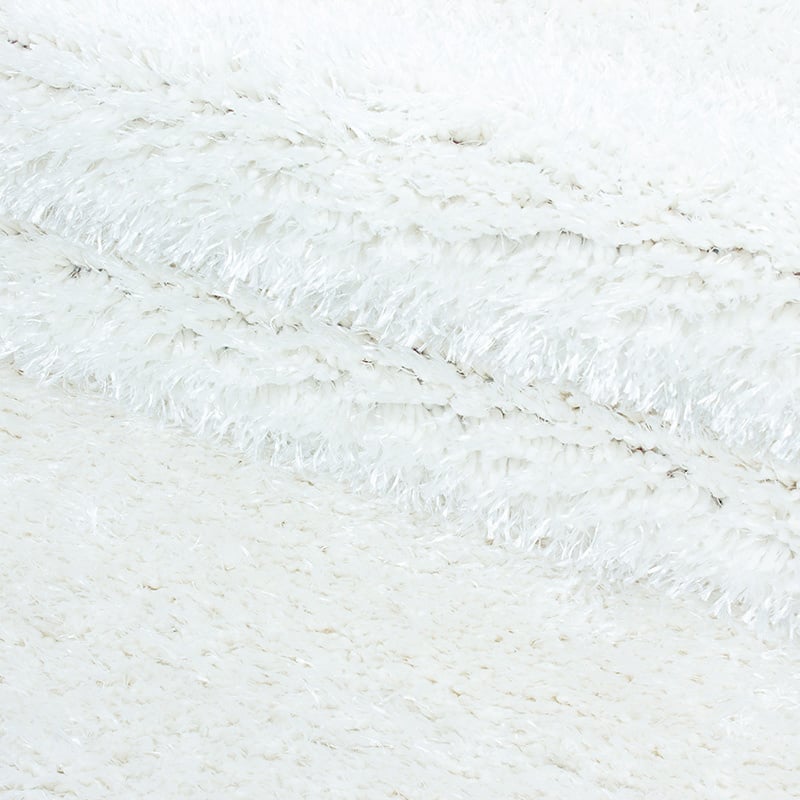 Round high-pile floor rug - Blushy White