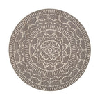 Round Modern Outdoor Rug - Porto Aztec Light Gray