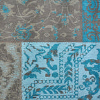 Patchwork floor rug - Delany Grey/Aqua