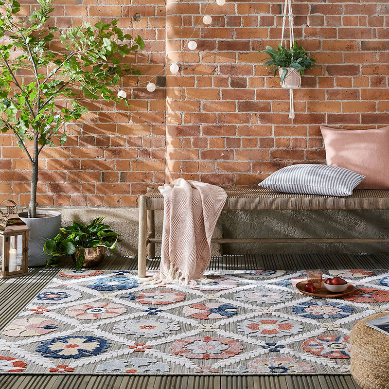 In- & Outdoor rug - Plazo Flora Grey
