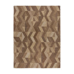 Abstract Wool Floor Rug - Anko Beige