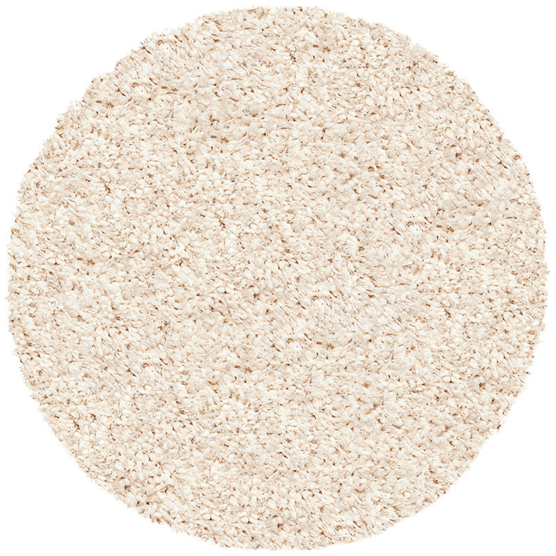 Round high-pile floor rug - Twilight Cream/White 6926