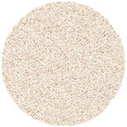 Round high-pile floor rug - Twilight Cream/White 6926