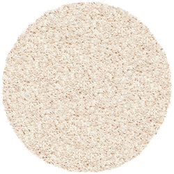 Round high-pile floor rug - Twilight Cream/White 6926
