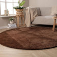 Round washable rug - Clean Dark Brown