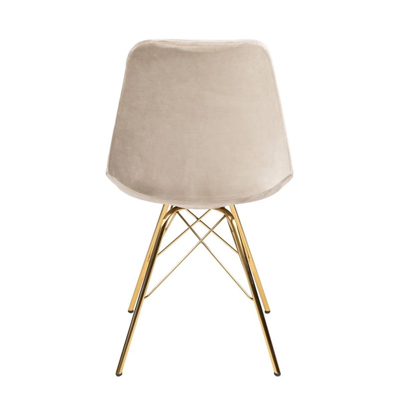 Velvet Chair Champagne - Gold Frame
