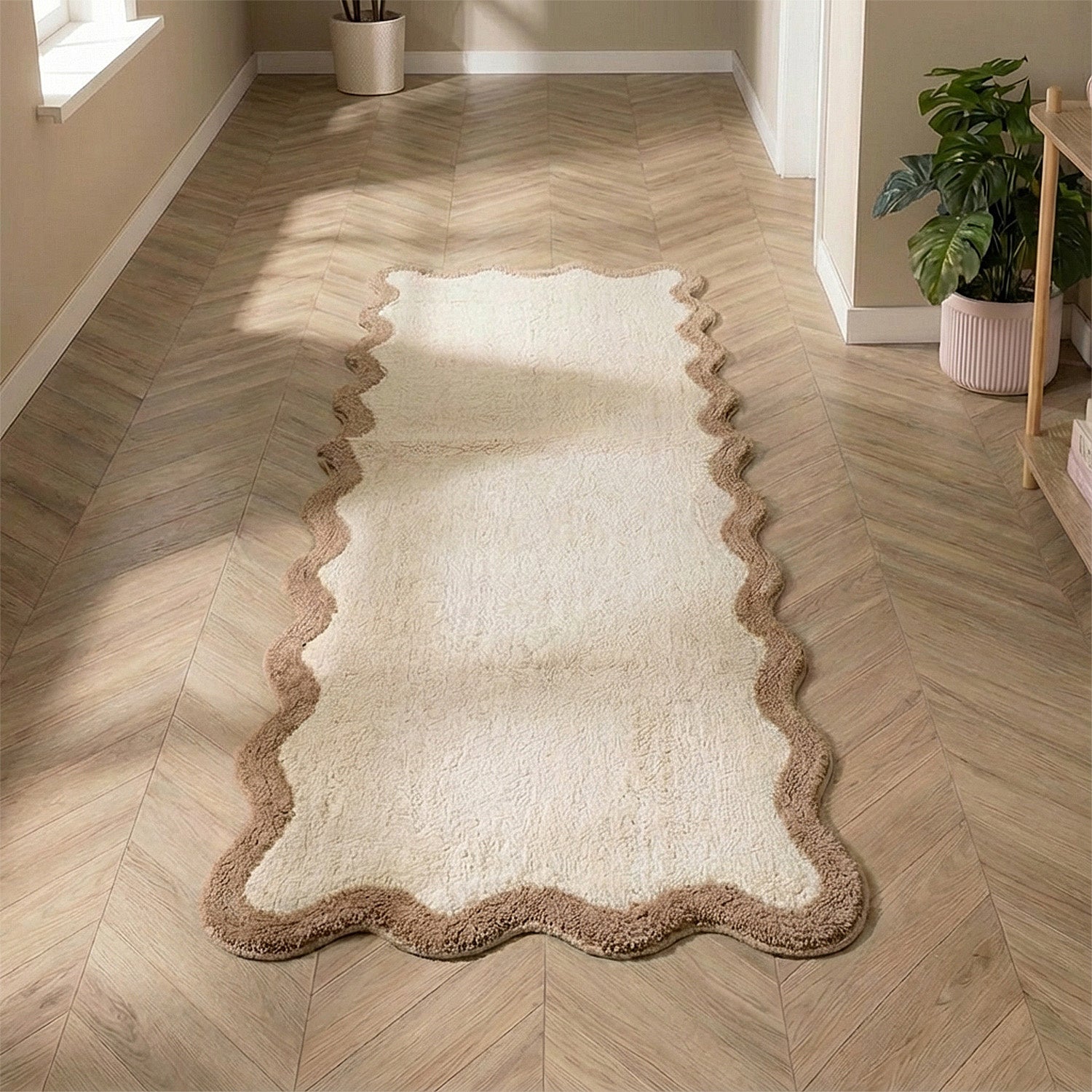 Washable Runner – Hazy Beige/Cream