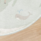 Round Kids Rug - Globe Mint