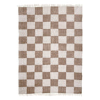 Checkerboard Rug - Blox Fringe Beige