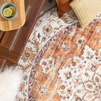 Round Vintage Outdoor Rug - Santo Medallion Terra