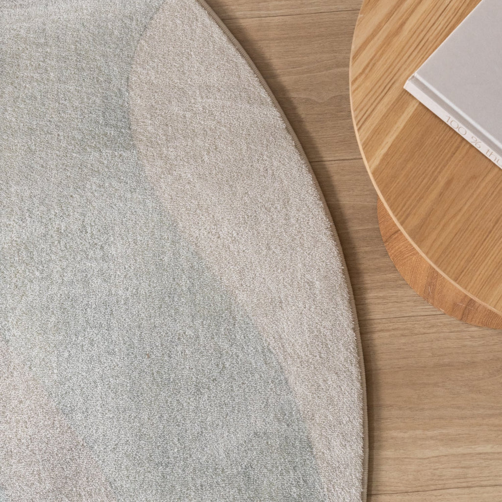 Round Modern Rug - Field Green