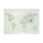 Kids Rug - Globe Mint