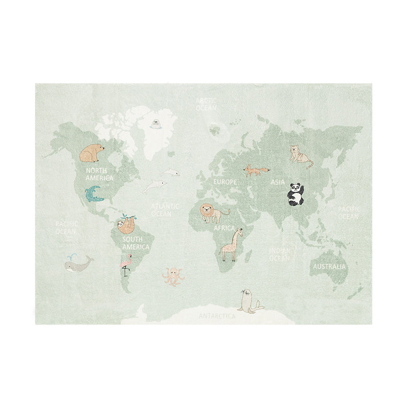 Kids Rug - Globe Mint